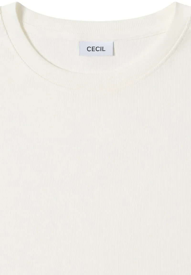 Cecil Shirts*Shirt mit Rippstruktur vanilla white