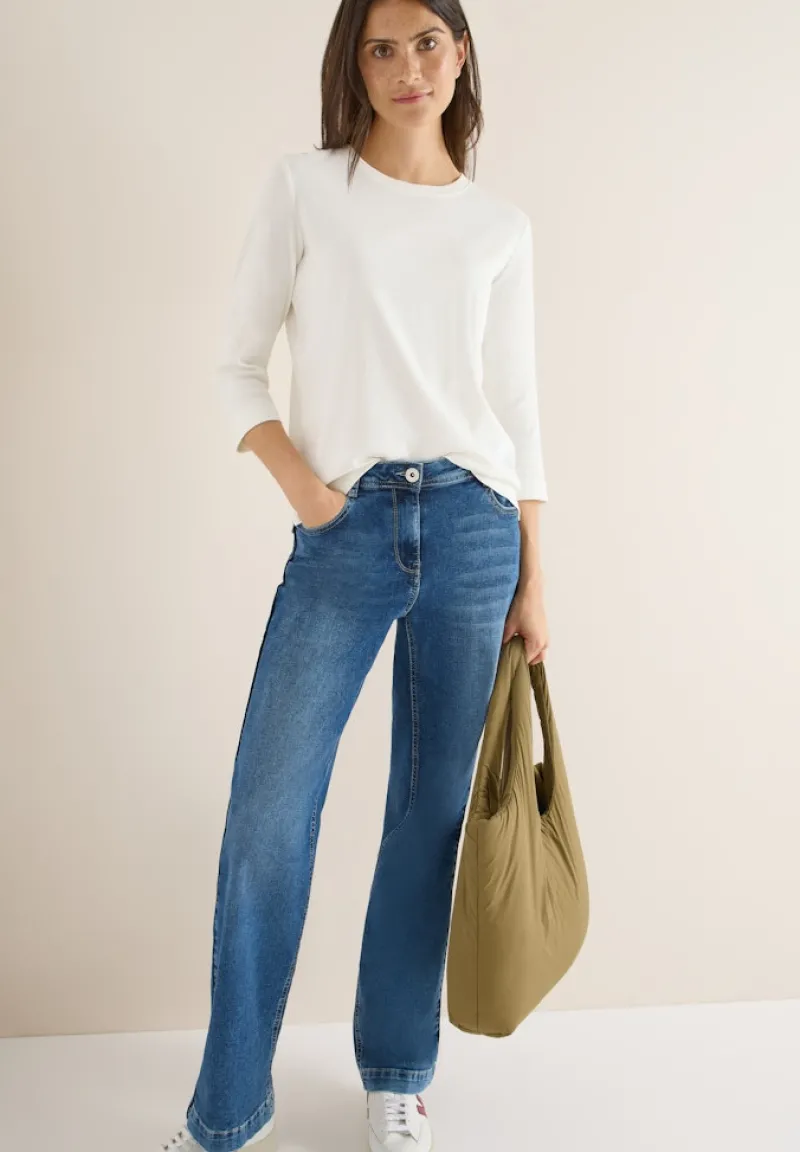 Cecil Shirts*Shirt mit Rippstruktur vanilla white