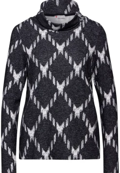 Street One Shirts*Shirt mit Rollkragen Black