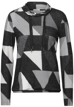 Cecil Shirts*Shirt mit Schalkragen black melange