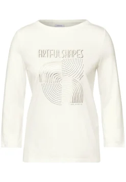 Cecil Shirts*Shirt mit Schimmer-Print vanilla white