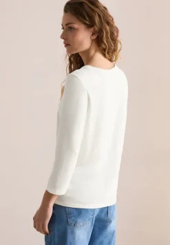 Cecil Shirts*Shirt mit Schimmer-Print vanilla white