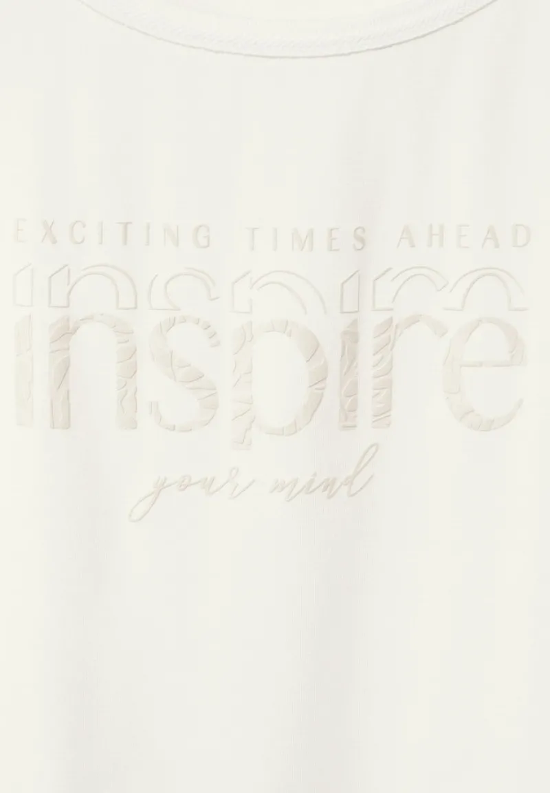 Street One Shirts*Shirt mit Schimmer-Wording lucid white