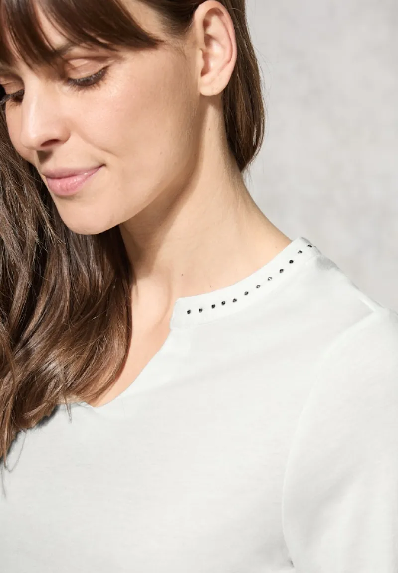 Cecil Shirts*Shirt mit Schmucksteinchen vanilla white