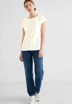 Street One Shirts*Shirt mit Spitzeneinsatz off white
