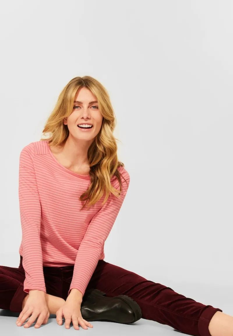 Cecil Shirts*Shirt mit Streifen Muster rose pepper