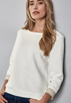 Street One Shirts*Shirt mit Streifen-Bündchen off white