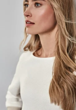 Street One Shirts*Shirt mit Streifen-Bündchen off white