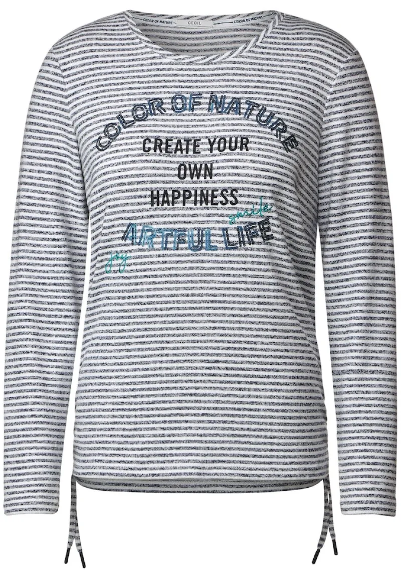 Cecil Shirts*Shirt mit Streifenmuster mid blue melange