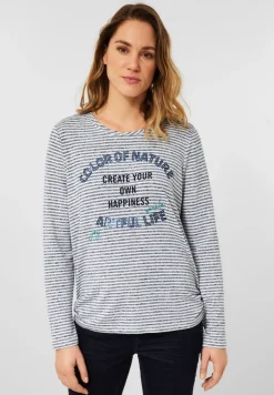 Cecil Shirts*Shirt mit Streifenmuster mid blue melange