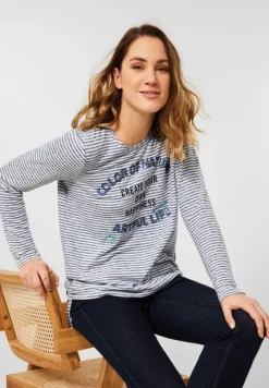 Cecil Shirts*Shirt mit Streifenmuster mid blue melange