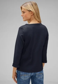 Street One Shirts*Shirt mit Streifenstruktur deep blue