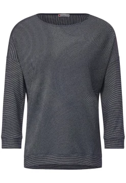 Street One Shirts*Shirt mit Streifenstruktur deep blue