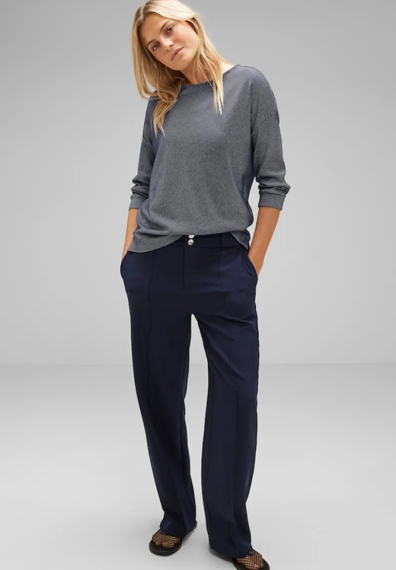 Street One Shirts*Shirt mit Streifenstruktur deep blue