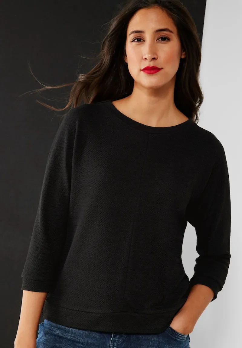Street One Shirts*Shirt mit Struktur Black