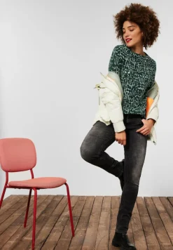 Street One Pullover & Sweatshirts*Shirt mit Struktur Dessin deep clary mint