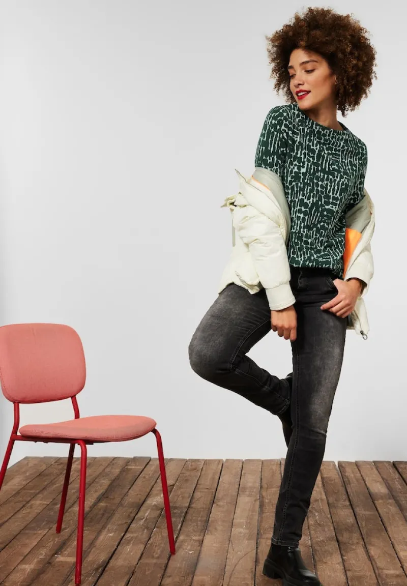 Street One Pullover & Sweatshirts*Shirt mit Struktur Dessin deep clary mint