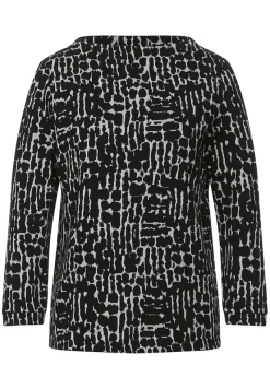Street One Pullover & Sweatshirts*Shirt mit Struktur Dessin Black