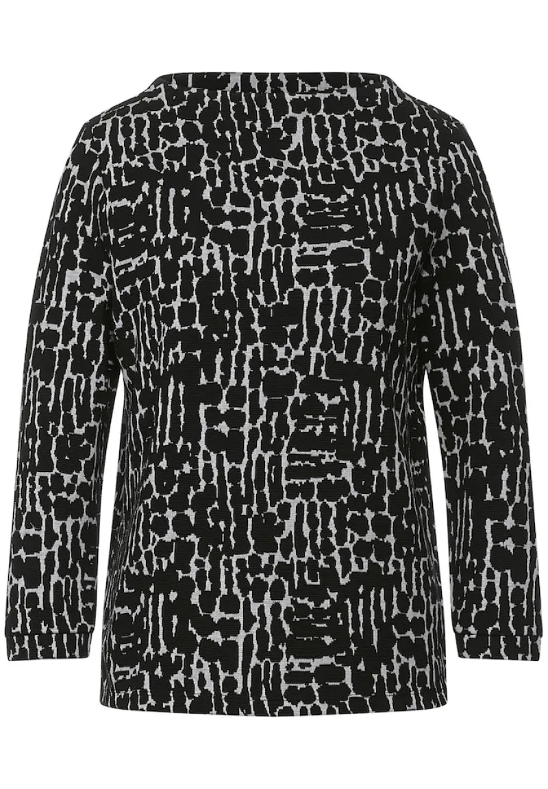 Street One Pullover & Sweatshirts*Shirt mit Struktur Dessin Black