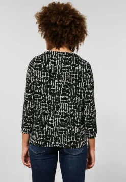 Street One Pullover & Sweatshirts*Shirt mit Struktur Dessin Black