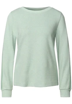 Street One Pullover & Sweatshirts*Shirt mit Tape Details serene green mel.