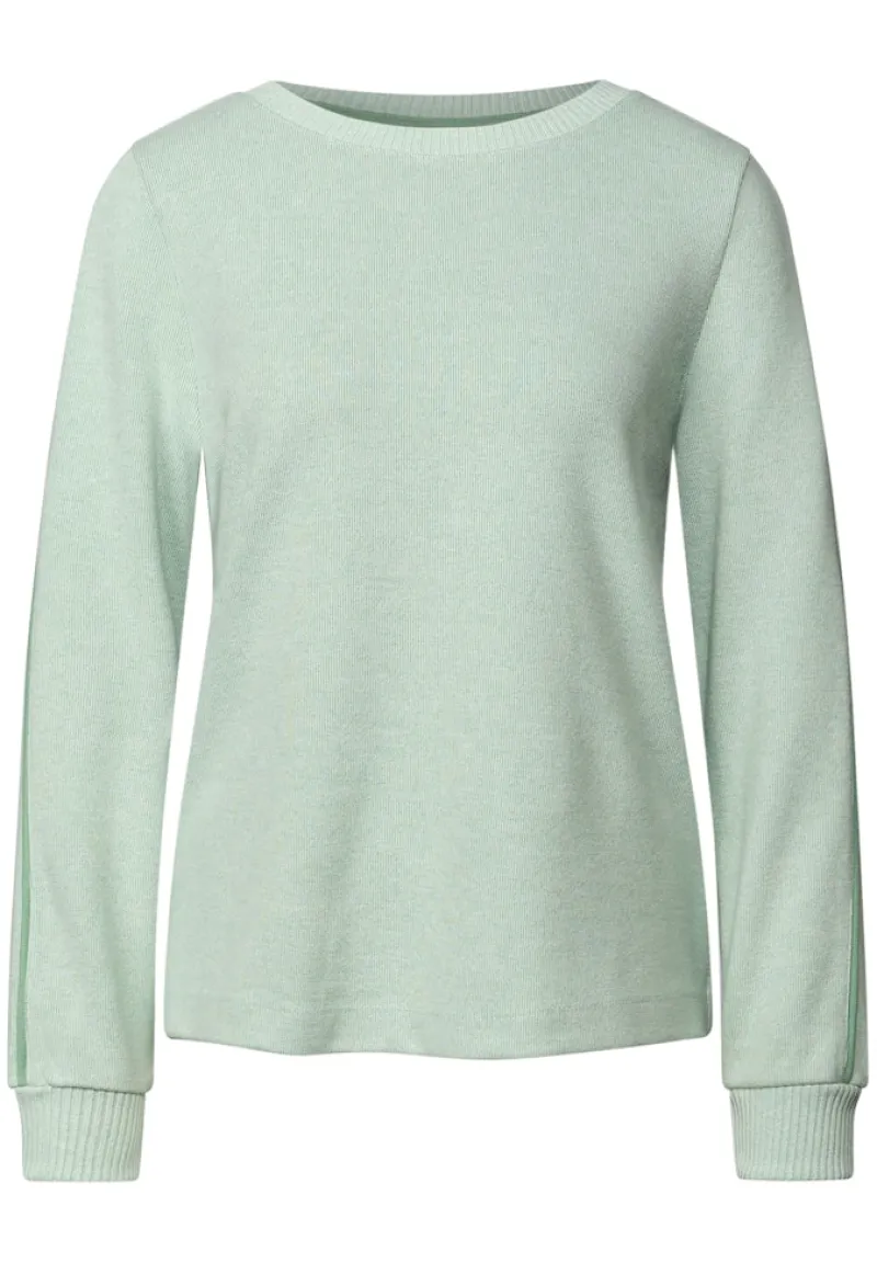 Street One Pullover & Sweatshirts*Shirt mit Tape Details serene green mel.