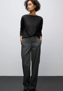 Street One Shirts*Shirt mit U-Boot-Ausschnitt Black