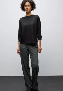 Street One Shirts*Shirt mit U-Boot-Ausschnitt Black