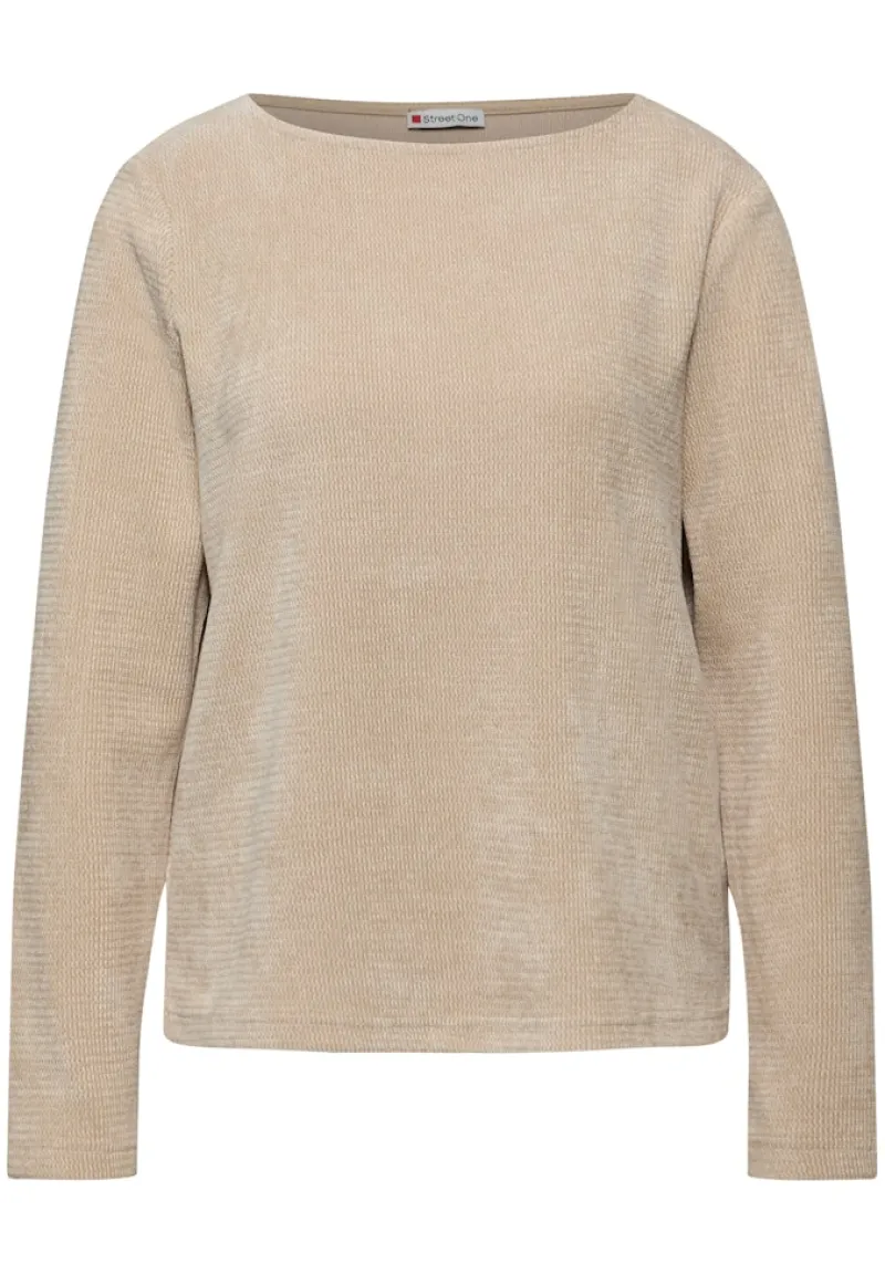 Street One Shirts*Shirt mit U-Boot-Ausschnitt sanded beige