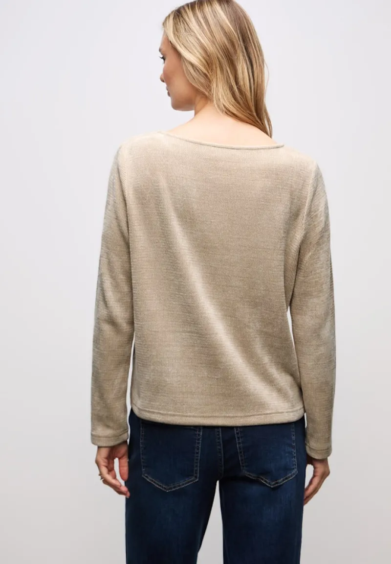 Street One Shirts*Shirt mit U-Boot-Ausschnitt sanded beige