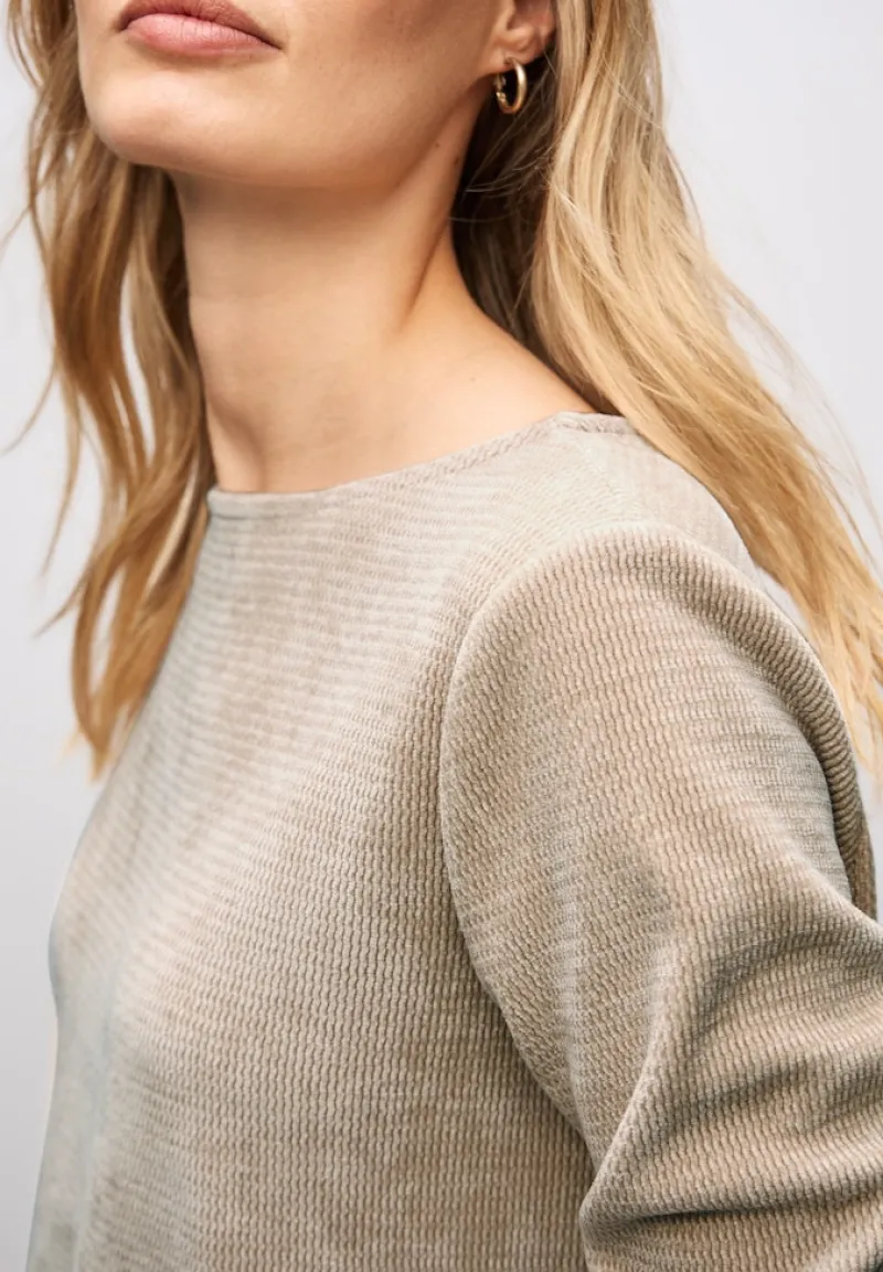 Street One Shirts*Shirt mit U-Boot-Ausschnitt sanded beige