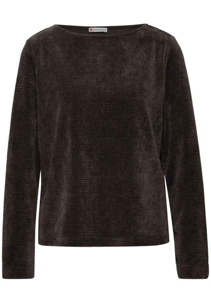 Street One Shirts*Shirt mit U-Boot-Ausschnitt deep roast brown