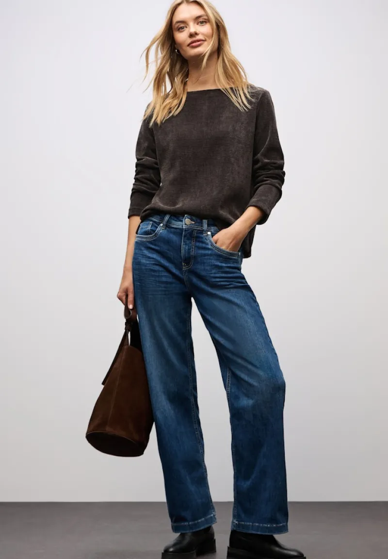 Street One Shirts*Shirt mit U-Boot-Ausschnitt deep roast brown