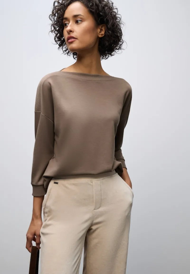 Street One Shirts*Shirt mit U-Boot-Ausschnitt silk brown