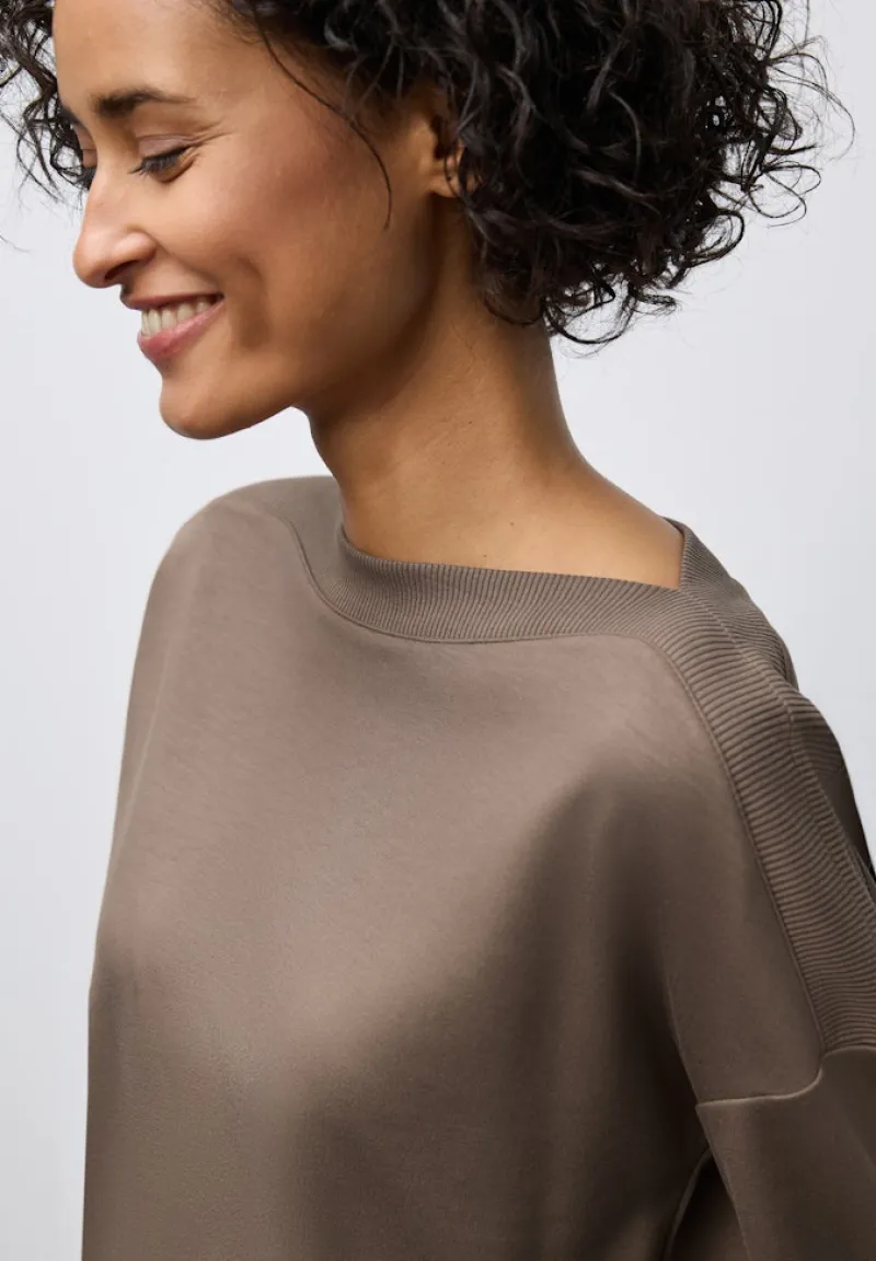 Street One Shirts*Shirt mit U-Boot-Ausschnitt silk brown