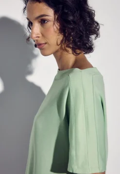 Street One Shirts*Shirt mit U-Boot-Ausschnitt milky green