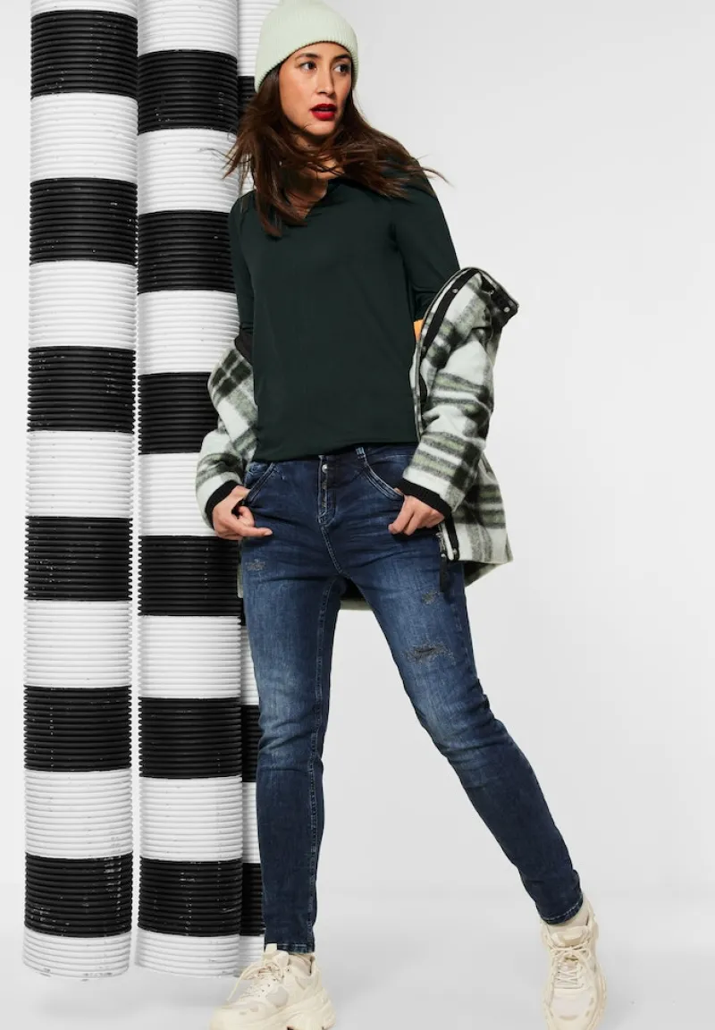 Street One Shirts*Shirt mit V-Ausschnitt deep clary mint