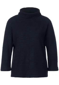 Street One Pullover & Sweatshirts*Shirt mit Volumenkragen deep blue
