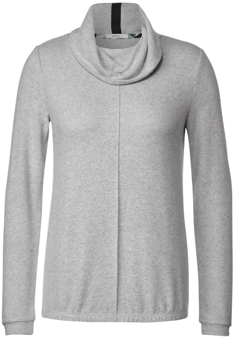 Cecil Shirts*Shirt mit Volumenkragen mineral grey melange