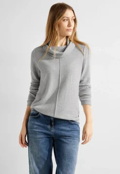 Cecil Shirts*Shirt mit Volumenkragen mineral grey melange