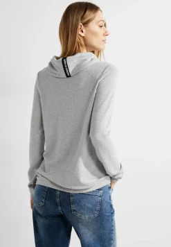 Cecil Shirts*Shirt mit Volumenkragen mineral grey melange