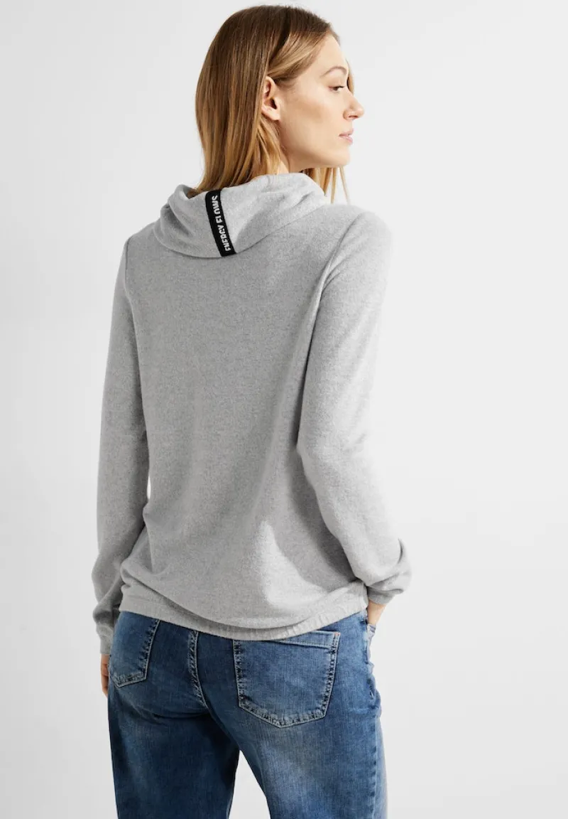 Cecil Shirts*Shirt mit Volumenkragen mineral grey melange