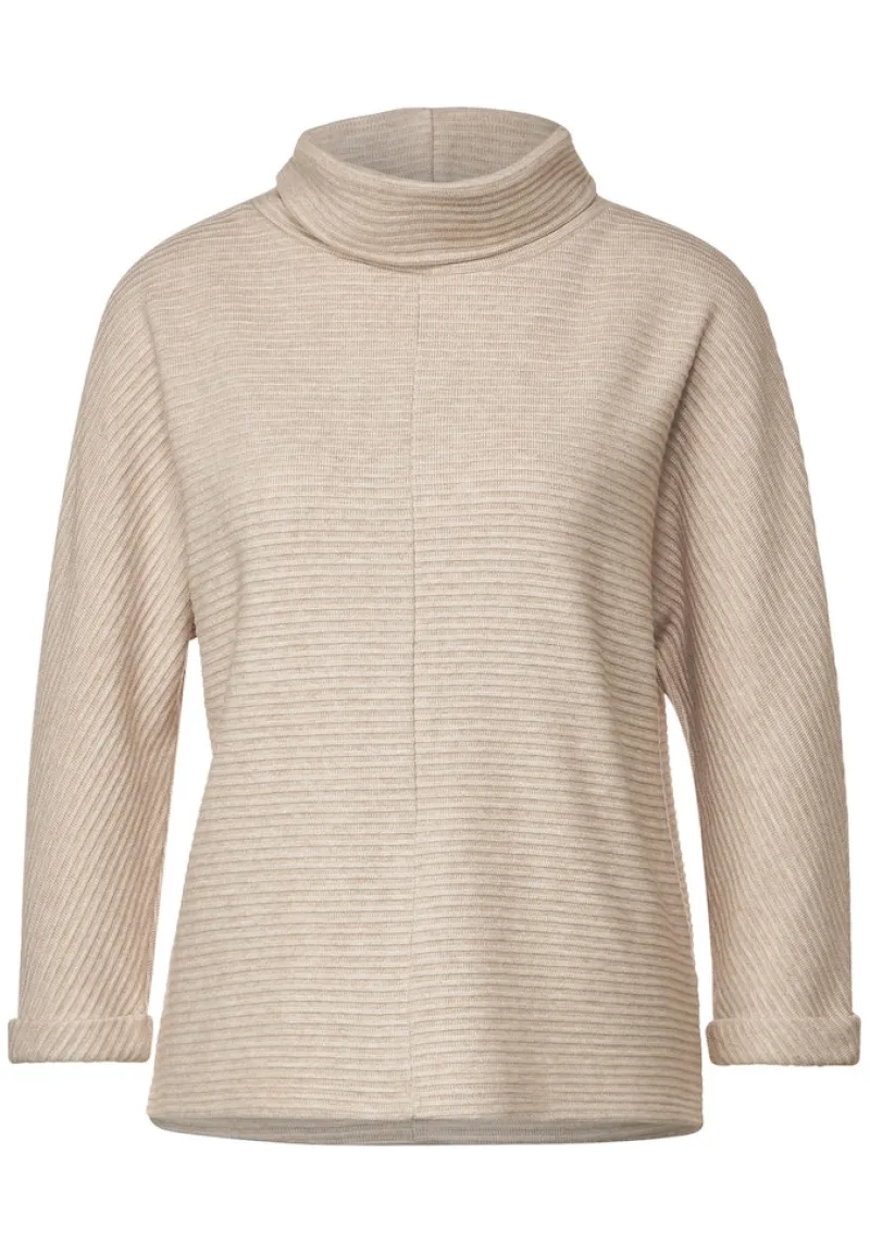 Street One Pullover & Sweatshirts*Shirt mit Volumenkragen spring sand melange