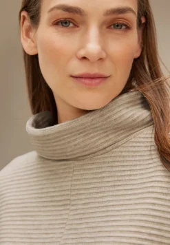 Street One Pullover & Sweatshirts*Shirt mit Volumenkragen spring sand melange