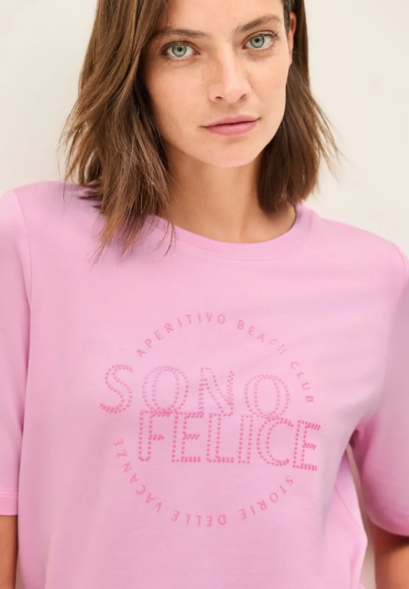 Cecil Shirts*Shirt mit Wording Artwork cherry blossom pink