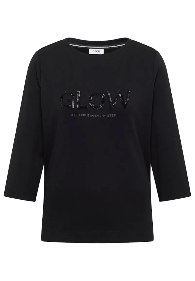 Cecil Shirts*Shirt mit Wording Black