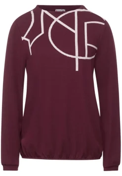 Street One Pullover & Sweatshirts*Shirt mit Wording high ruby