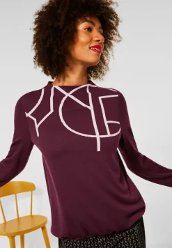 Street One Pullover & Sweatshirts*Shirt mit Wording high ruby
