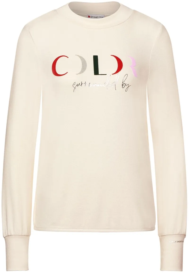 Street One Shirts*Shirt mit Wording Print cosy white