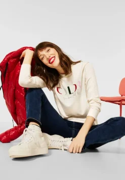 Street One Shirts*Shirt mit Wording Print cosy white